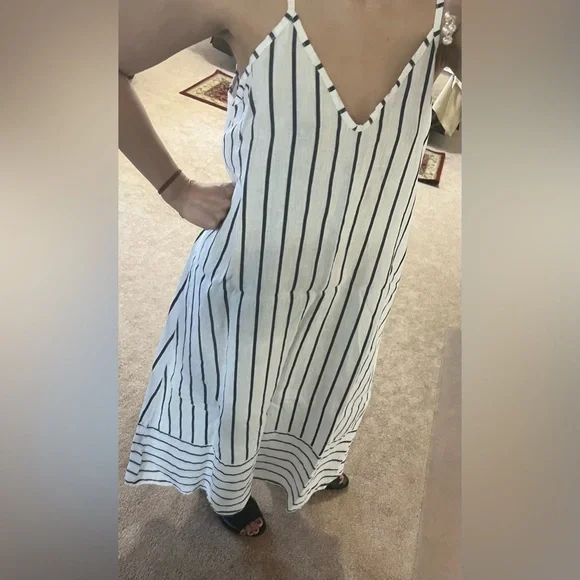 Terzo Millennio Striped Linen Dress Sz Medium - Picture 3 of 9